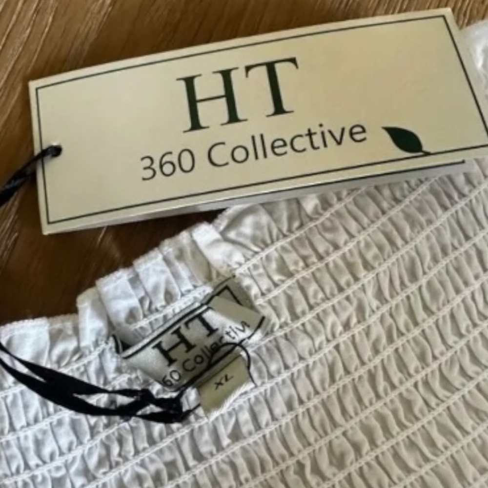 HT360 Collective Layered Ruffle Mini Skirt XL White Double Layer Cotton NWT - Picture 5 of 11